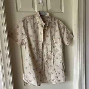 American Eagle Outfitters Cream Casual Button Down Shirt